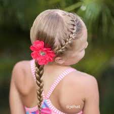 Snake Braid To Side Ponytail Braided Inspired By Little Girl Hairstyles Braided Ponytail Swimming Hairstyles