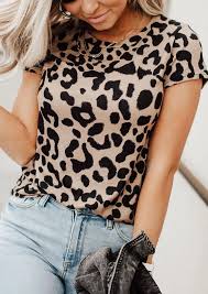 Leopard print pumps, aldo, $60; Buy Presale Leopard Printed O Neck T Shirt Tee Without Necklace In The Online Store Bigshopstyle Tee Shirt Dress Tee Shirts Leopard Print