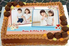 It's happened to the best of us! Chocolate Birthday Cake With 2 Photos And Names