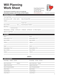Maybe you would like to learn more about one of these? Will Planning Worksheet Casey House
