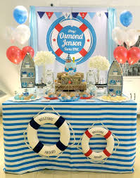 Birthday Decoration Ideas For Boy Baby Nautical Theme Birthday Party Ideas Photo 4 Of 13 Nautical Theme Birthday Nautical Themed Party Sailor Birthday