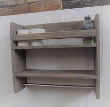Bathroom Shelf With Towel Bar Wood With Metal Towel Bar This Shelf Is Stained Weathered Gray The Next Diy Bathroom Decor Bathroom Towel Storage Diy Bathroom