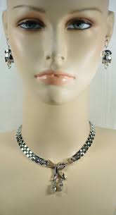 Parure de bijoux Tara en strass, style art déco, boucles d'oreilles uniques  recyclées