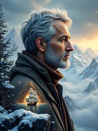 Middle right, jolly professor-type with a monocle.