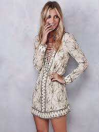 Free People Sicily Beaded Mini Boho Fashion Mini Shift Dress Dresses