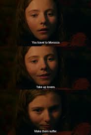 But things change for jojo, as they do for many of us. In Jojo Rabbit 2019 When Elsa Asks Rosie What Being A Woman Is Like Rosie Answers Her And Mentions Taking Up Lovers In Morocco And Making Them Suffer This Looks To Be