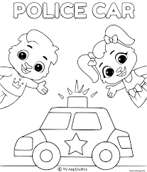 Une voiture de police arrive à toute vitesse. Coloriage Voiture Police Cars