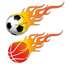 All vector images for free! Vector Ball On Fire Soccer Ball And Basketball
