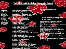 Another Random Birthday Scenario Game Akatsuki By Theblueeyedvampire On Deviantart Birthday Scenario Game Birthday Scenario Scenario Game