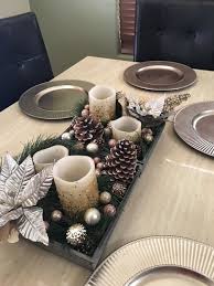 Diy Holiday Dining Table Center Piece Christmas Crafts Decorations Christmas Dinner Centerpieces Christmas Table Settings