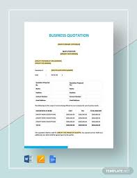 Business Quotation Template Word Doc Google Docs Apple Mac Pages In 2020 Quotations Quotation Format Templates