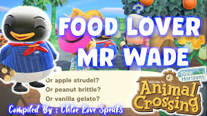 His name may be derived from wading in water, a behavior of penguins when hunting for fish. Animal Crossing New Horizon All About Wade Food Lover Lazy Villager Animal Crossing New Horizon Food Lover Animal Crossing
