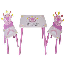 This kids chair set with table features metallic gold crown emblems and pretty, pink trim. Kiddi Style Princess Table And Chairs Baby And Child Store
