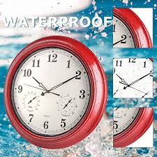Hence, to reduce your work, we there are many outdoor thermometers available on the market today. Large Outdoor Clock Waterproof Wall Clock With Thermometer And Hygrometer Combo Weather Resistant Silent Metal Pool Clock For Garden Patio Fence Porch 18 Inch Empire Red Pricepulse