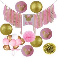 In stock in los angeles minnie mouse pink / gold glossy with chrome. Amazon Com 39 Pieces Pink Gold Minnie Mouse 1st Birthday Party Supplies Birthday Decor Baby Shower Minnie Mouse Birthday Minnie Party Decor Minnie Mouse Banner Minnie Mouse Paper Lanterns Paper Pom Poms Balloons