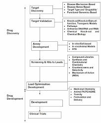 flow chart of drug discovery and development process