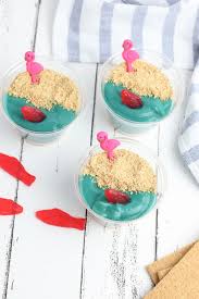 Top with whipped cream and sprinkles and sharks if desired. Sand And Beach Pudding Cups