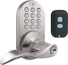 Why do hotels need mobile keys and a keyless entry system? Milocks Xkl 02sn Digital Lever Handle Door Lock With Keyless Entry Via Remote Control And Keypad Code For Interior Doors Satin Nickel Amazon Com