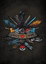 Displate Poster Gamer Forever Gamer Videogame Game Console Pokemon Final Fantasy Diablo Halo Kingdom H Video Game Tattoos Gamer Tattoos Gaming Tattoo