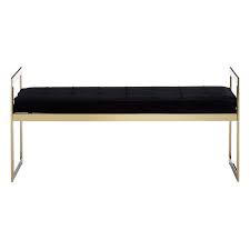 Specialty half chair back chivari chair cover in allure fabric. Allure Black Velvet Seat And Gold Metal Frame Bench Oak Furniture House