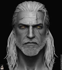 Geralt Of Rivia Done For Custom Witcher Series Of Action Figures By Hossein Diba Portrait 3d Geralt Of Rivia Witcher Art The Witcher