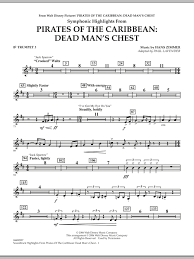 Cello, viola, violin, english horn, french horn, clarinet, trumpet, soprano sax, tenor sax, alto sax, banjo, guitar, piano, organ, melodica. Paul Lavender Soundtrack Highlights From Pirates Of The Caribbean Dead Man S Chest Bb Trumpet 3 Sheet Music Pdf Notes Chords Film Tv Score Full Orchestra Download Printable Sku 286544
