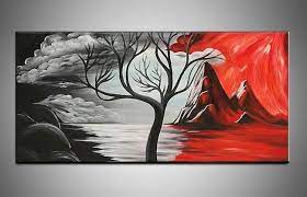 Maybe you would like to learn more about one of these? Handpainted Black White Red Beautiful Modern Abstract Decorative Oil Painting Canvas Wall Art Tree Picture For J Red Wall Art Black And White Wall Art Painting