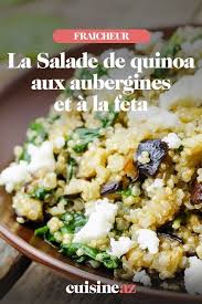 Salade De Quinoa Aux Aubergines Et A La Feta Recette Salade De Quinoa Plat Vegetarien Recette Plat Vegetarien