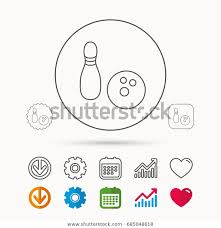 Bowling Icon Skittle Pin Ball Sign Stock Vector Royalty