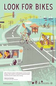Safety And Awareness Campaign A Collaboration Between Mcad Designworks And The City Of Minneapolis Bicycle And Pedestrian Sect Bike Safety Bike Poster Bicycle