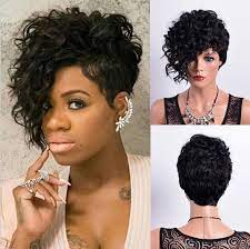 Afro Princess Style Natural Black Front Curly Back Straight With Bangs Fashion Wigs Short Lace Front Wigs Short Hair With Bangs Short Wigs
