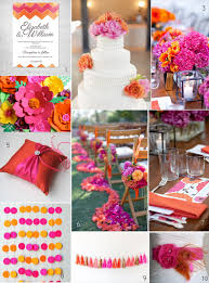 Hot Pink And Orange Wedding Ideas 20 Beautiful Modern Finds Orange Wedding Themes Bright Wedding Colors Orange Wedding Centerpieces