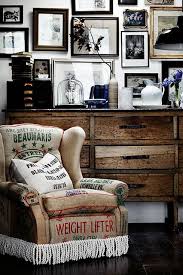 Country Style Via Homelife Vintage Rustic Industrial Modern Living Room With Grain Sack Pillows And Upholstery Home Goods Decor Furniture Home