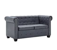 We did not find results for: Vidaxl 2 Seater Chesterfield Sofa Artificial Suede Leather Gray Vidaxl Com