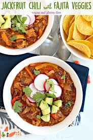 Jackfruit Chili With Fajita Veggies Recipe Jackfruit Recipes Jackfruit Chili