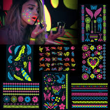 We have been tattooing in oklahoma ever since it became legal, we have won numerous awards,we do. Buy Howaf 7 Large Sheets Neon Temporary Tattoos 100 Shimmer Designs Glow Uv Neon Body Face Skin Tattoo Jewellery Tattoos Flash Fake Waterproof Tattoo Stickers For Women Girls Body Art Online In