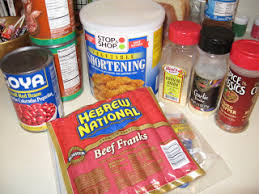 Pour baked beans into casserole dish, add catsup and brown sugar. Red Beans And Rice Hot Dog Double Agent 4 Hats And Frugal