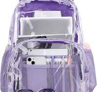 Mochila transparente para la escuela, mochila de plástico PVC resistente,  transparente, mochilas para hombres, mujeres, niñas y niños, Púrpura ...