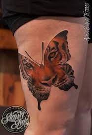 Tattoo By Slawit Ink Tiger Tattoo Leopard Tattoos Tiger Butterfly Tattoo