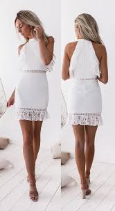 Sheath High Ncek White Lace Short Homecoming Dress With Ruffles White Lace Dress Short White Short Dress Lace White Dress