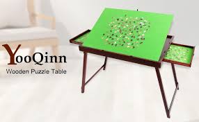 You can also build a diy puzzle table that doubles as a coffee or side table. Portable Folding Board For Games With 2 Drawers Gift For Puzzle Amateur Especially Suitable For Neck Or Back Painer Fanwer Wooden Jigsaw Puzzle Table With Tilting Non Slip Surface For 1500 Pieces Toys