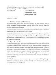 Narrative text adalah merupakan sebuah teks yang berisi cerita khayalan (imajinatif ) atau tidak nyata. Tugas Bahasa Inggris Manhattan Kota New York