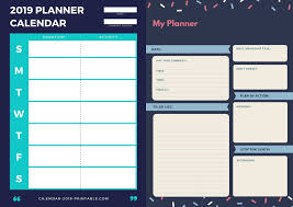 Free 2019 Planners From January To December Calendar 2019 Printable Calendar Printables Daily Planner Printable Free Printable Calendar Templates