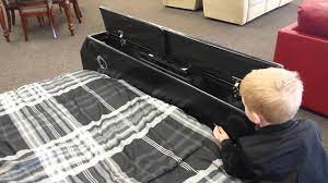 68h bed shown in sand belgian linen. Footboard With Hidden Tv Pop Up Youtube