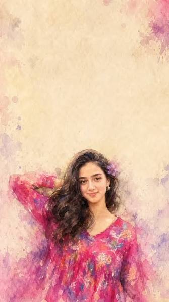Magenta Watercolor Splash Portrait
