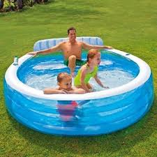 Intex Swim Center Lounge Family Swimming Pool Rund Planschbecken Kinderpool 1 Luft Gastebetten S Freizeitsto Familien Pool Kinderbecken Schwimmbad Designs