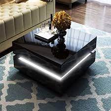 5% coupon applied at checkout save 5% with coupon. Tiffany Cubic Led Black High Gloss Coffee Table Amazon De Home Kitchen