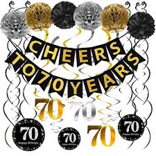 For this reason, the best thing is that friends and especially the family get together with the special person who is celebrating their anniversary, not leaving out any member, especially the smallest of the house. 70th Birthday Party Decorations Pack Cheers To 70 Years Banner Poms Sparkling Celebration 70 Hanging Swirls For 70 Years Old Party Supplies 70th Anniversary Decorations Buy Online At Best Price In Uae Amazon Ae