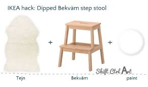 Ikea Hack Dipped Bekvam Step Stool With Tejn Faux Sheep Ikea Hack Step Stool Ikea