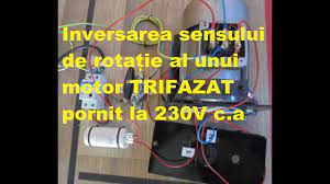 O schemă simplă de pornire a unui motor trifazat la 220v c.a. Inversarea Sensului De RotaÈ›ie Al Unui Motor Electric Trifazat Pornit La 230v C A Youtube